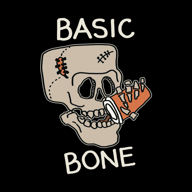 Basic Bone Simple Pleasure, Skull Skeleton Drinking Coffee, Caffeine Addicts by SilverLake