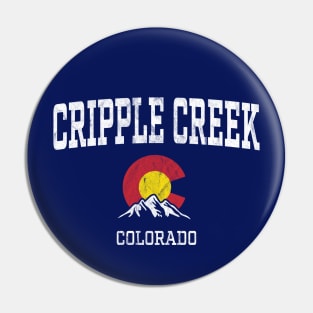 Cripple Creek Colorado CO Vintage Athletic Mountains Pin