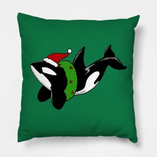 Christmas Killer Whale Pillow