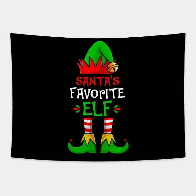 Funny Santa's Favorite Elf Squad Christmas Pajama Matching Tapestry by _So who go sayit_