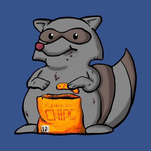 Chubby Raccoon with Cheesy Chips by jw608