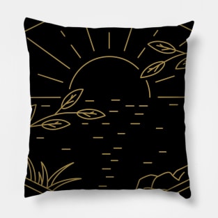 sunset monoline Pillow