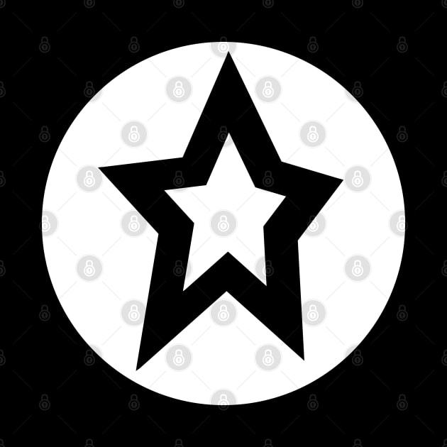 Small White Star White Circle Graphic by ellenhenryart