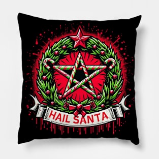 Hail Santa Wreath Pillow