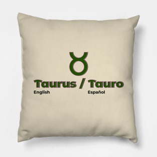 Taurus Power Color- Dark Green & Pink Pillow