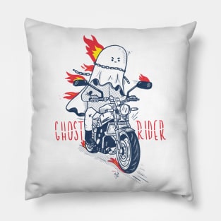 Funny ghost biker with chains. Pillow