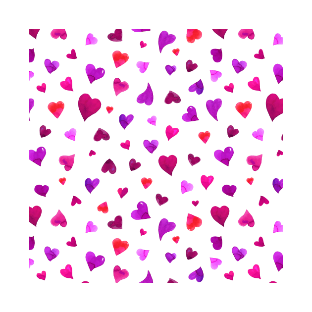 Valentine's  Day hearts - viva magenta and purple by wackapacka