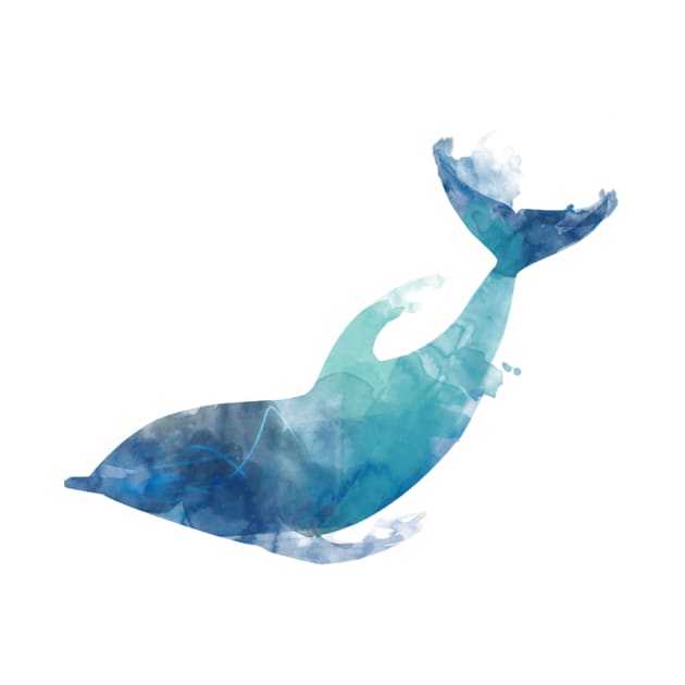 Watercolor playing dolphin by VenyGret