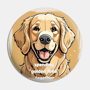 spending golden time together golden retriever potrait painting quote Pin