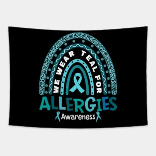 In May We Wear Teal for Allergies Awareness Tapestry