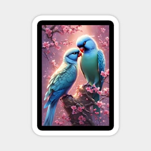 Beautiful  fantasy love birds Magnet