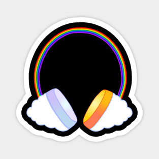 Rainbow Sun Moon Music Headphones Magnet