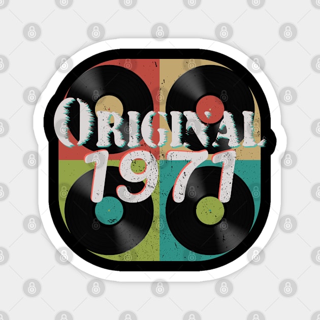 Original 1971, 50th Birthday, Vintage Vinyl Magnet by Style Conscious