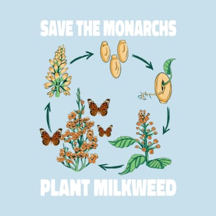 Save The Monarchs Butterfly Plant Some Milkweed Lifecycle T-Shirt