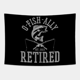 Oh Fish Ally Retired 2023 Fisherman Funny Fishing Retirement Tapestry