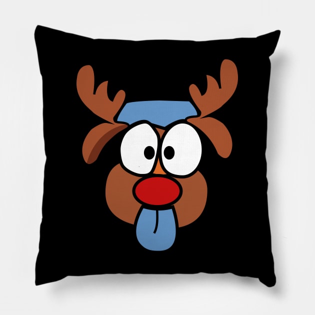 Christmas Reindeer - Dog in disguise Pillow by N1L3SH