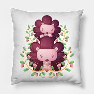 Cute Hedgehog Family Pillow