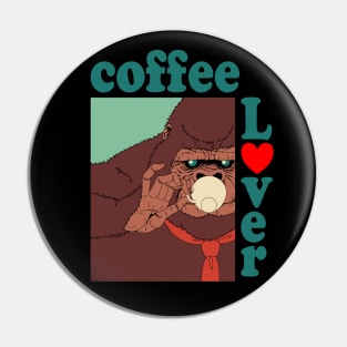 Coffee Lover Gorilla Pin