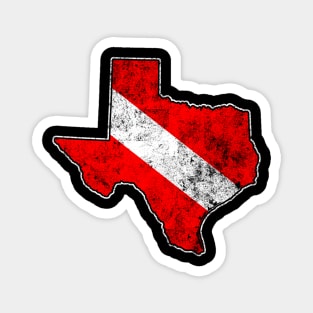 Vintage Dive Texas Scuba Diving State Map Dive Flag Distressed Magnet