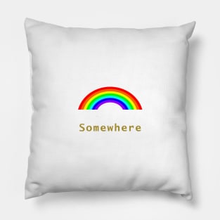 Small Rainbow Somewhere Pillow
