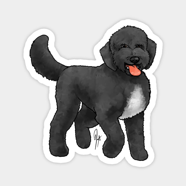 Dog - Sheepadoodle - Black Magnet by Jen's Dogs Custom Gifts and Designs