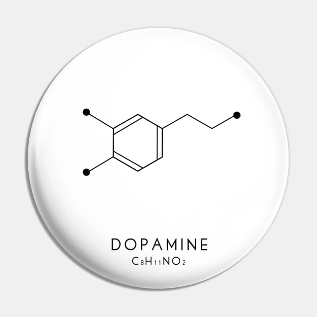 Dopamine Molecular Structure - White Pin by typelab