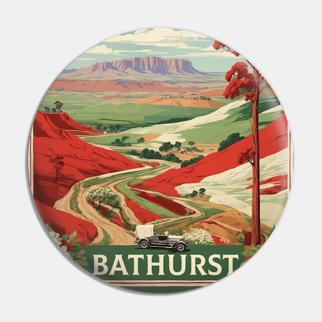 Bathurst Australia Vintage Travel Poster Tourism Pin by TravelersGems