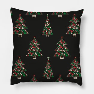 Made of paw print Christmas tree Pillow