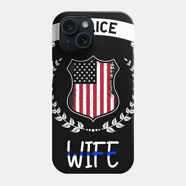 Police Wife - American Flag - Thin Blue Line Phone Case by 5StarDesigns