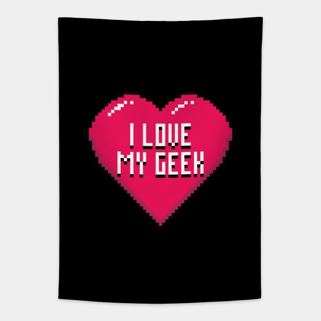 I Love My Geek Tapestry by zoljo