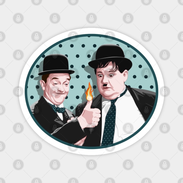 Laurel & Hardy - Give Me a Light (V1) Magnet by PlaidDesign