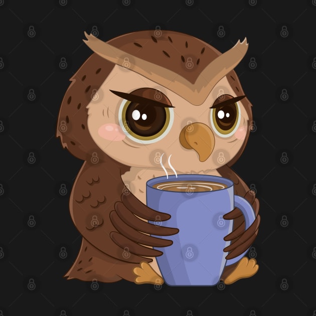 Cute Coffee Owl by HamilcArt