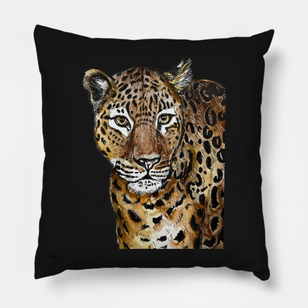 Leopard Pillow by Viviredsonja