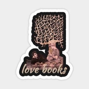 Love books valentine paper art Magnet