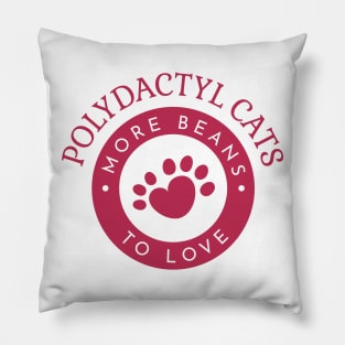 Polydactyl Cat Lover Pawprint Pillow