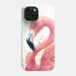 Pink Flamingo Watercolor Phone Case