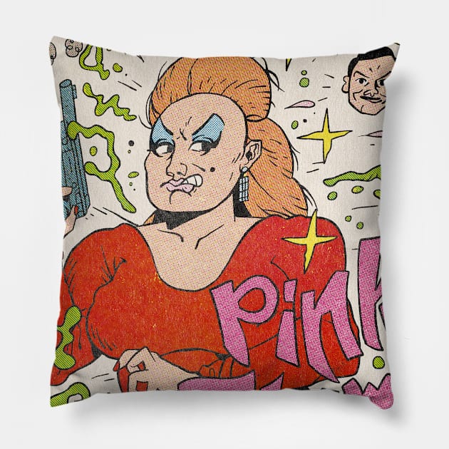 PINK FLAMINGOS Pillow by Defsnotadumb