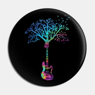 Bass Guitar Tree Abstract Texture Theme Pin