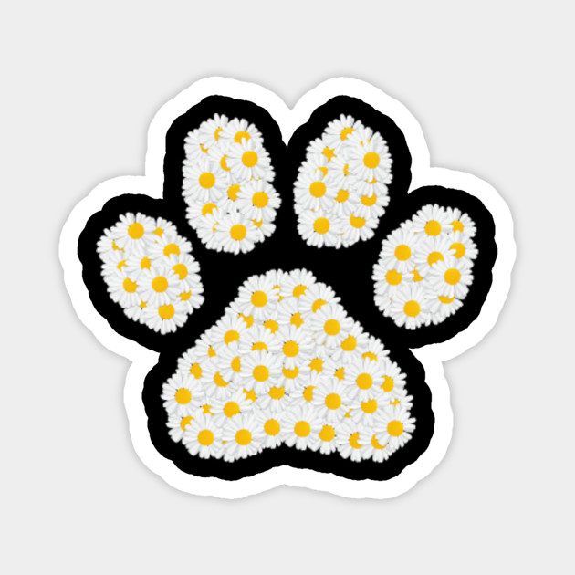 Cat Dog Mom Paw Print Of White Daisy Flower Funny Gifts Cute