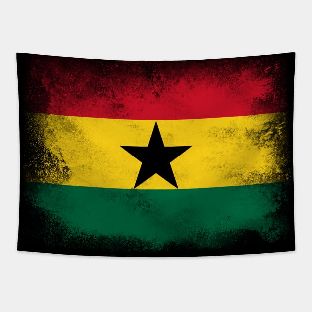 Ghana Flag Tapestry by psychoshadow