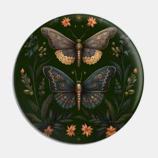 Butterfly amidst foliage Pin