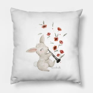 Clarinet bunny Pillow