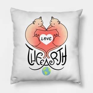 Love the Earth - Cat Heart V.1 Pillow