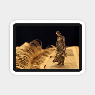 Perhaps I shall find out somebody's secret! book sculpture Magnet