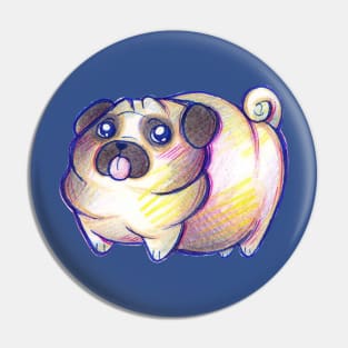 Cute Fat Pug Pin