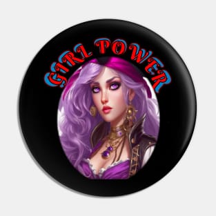 Girl power, purple wench Pin