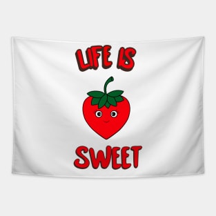 LIFE Is Sweet Strawberry Lover Tapestry