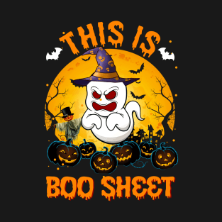 This Is Boo Sheet Ghost Retro Halloween Costume Men Women T-Shirt T-Shirt