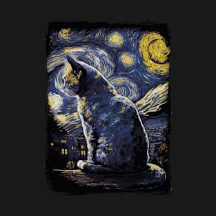 Cat Starry Night T-Shirt