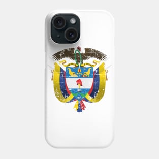 Escudo de Colombia - Colombia coat of arms - grunge design Phone Case